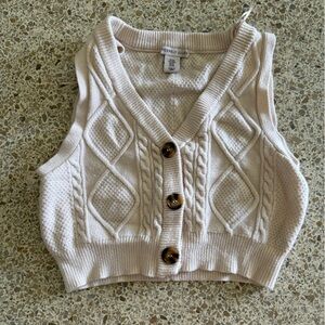 Sincerely Jules Cream Knit Cropped Cream Vest top